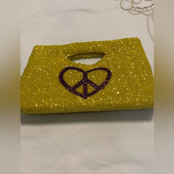 Moyno New York Vintage Yellow & Purple Sequins Beads Clutch Purse - Picture 5 of 12